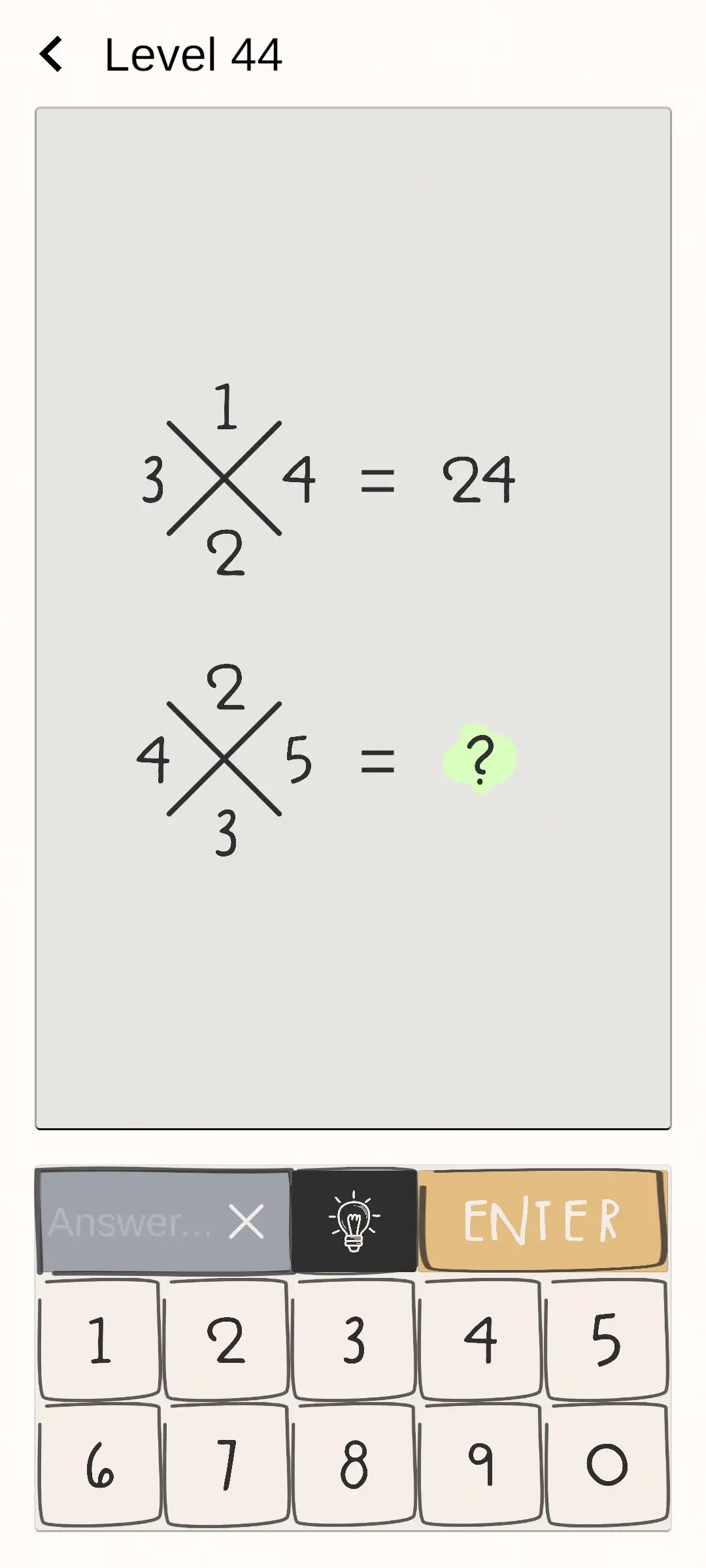 picture of level 44 in the game app Easy Math Challenge