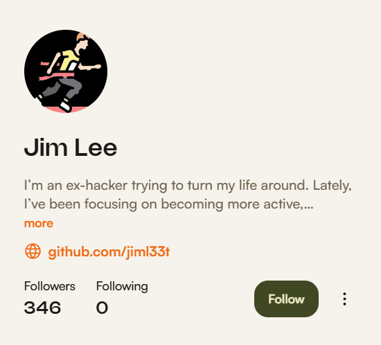 The Komoot profile of the retired hacker