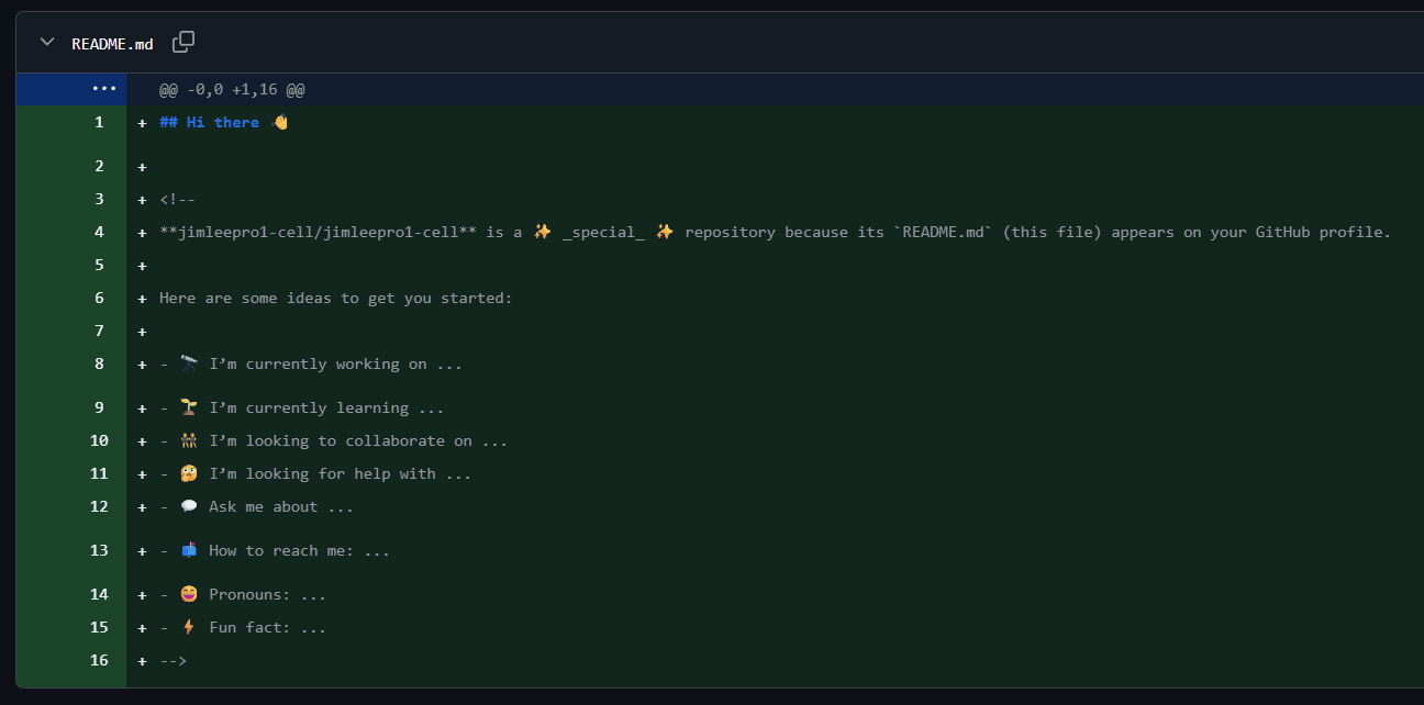 Jim Lee's commit of README.md file