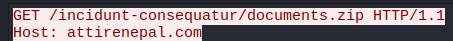 HTTP GET request showing attirenepal.com as the Host
